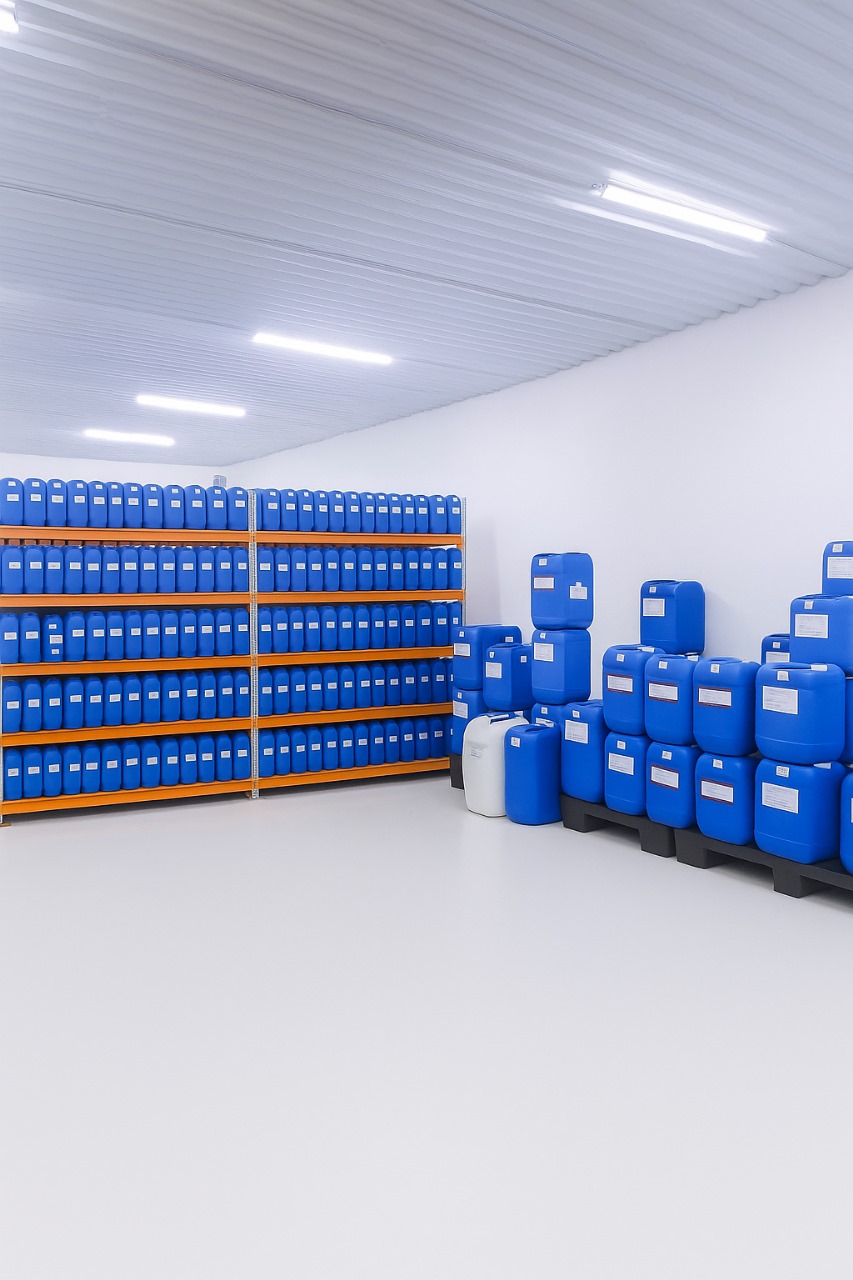 Equipe de laboratório inspecionando fragrâncias e essências VMS