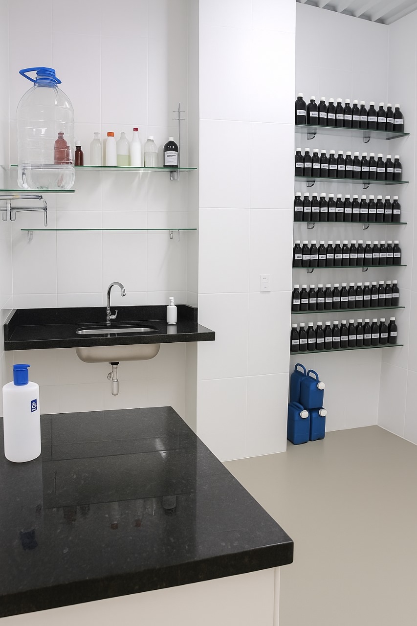 Especialista em fragrâncias trabalhando com amostras